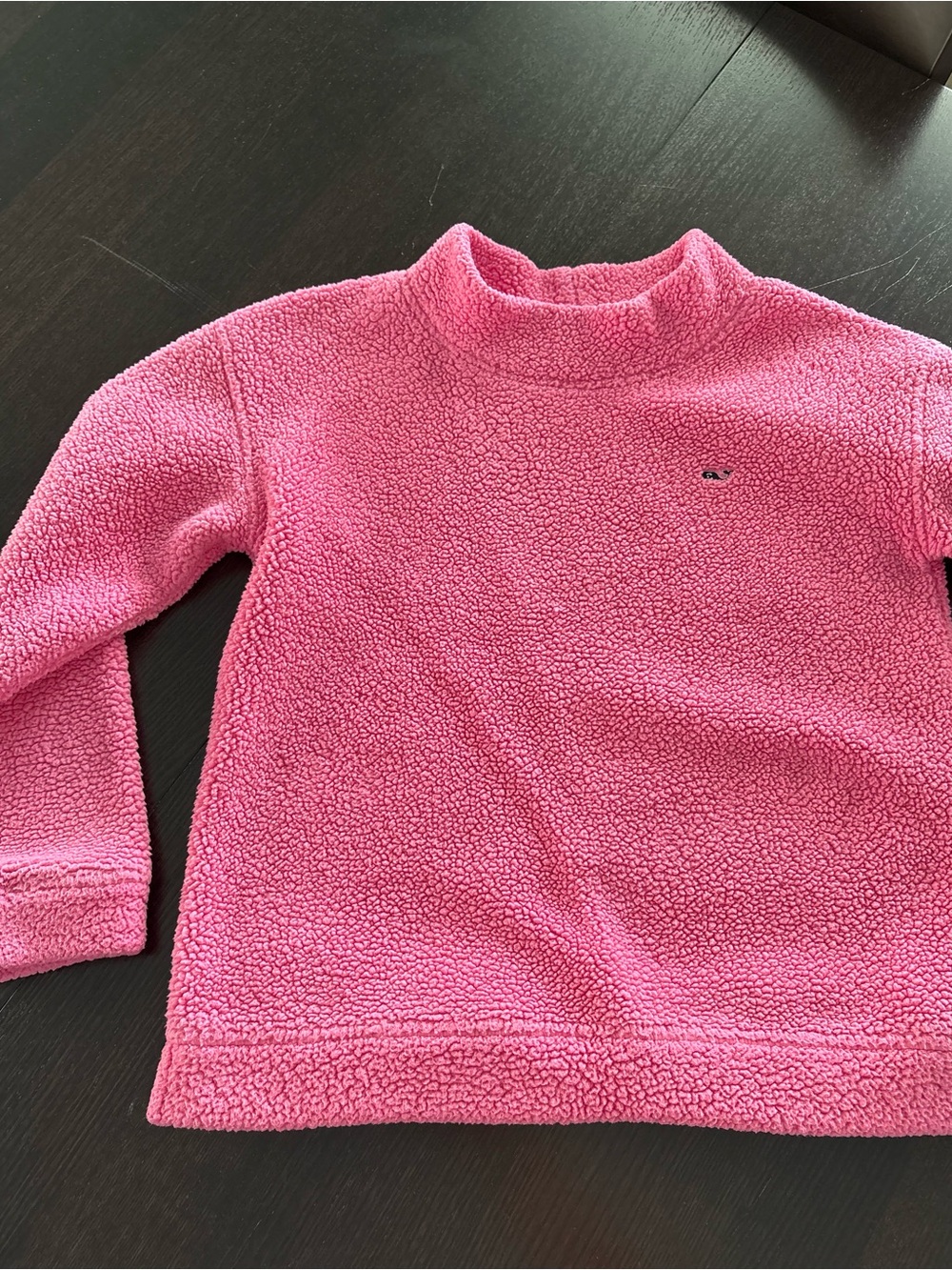 Vineyard Vines Girls MED 10/12 Pink Sherpa Fleece Pullover Preppy Fireside Cozy